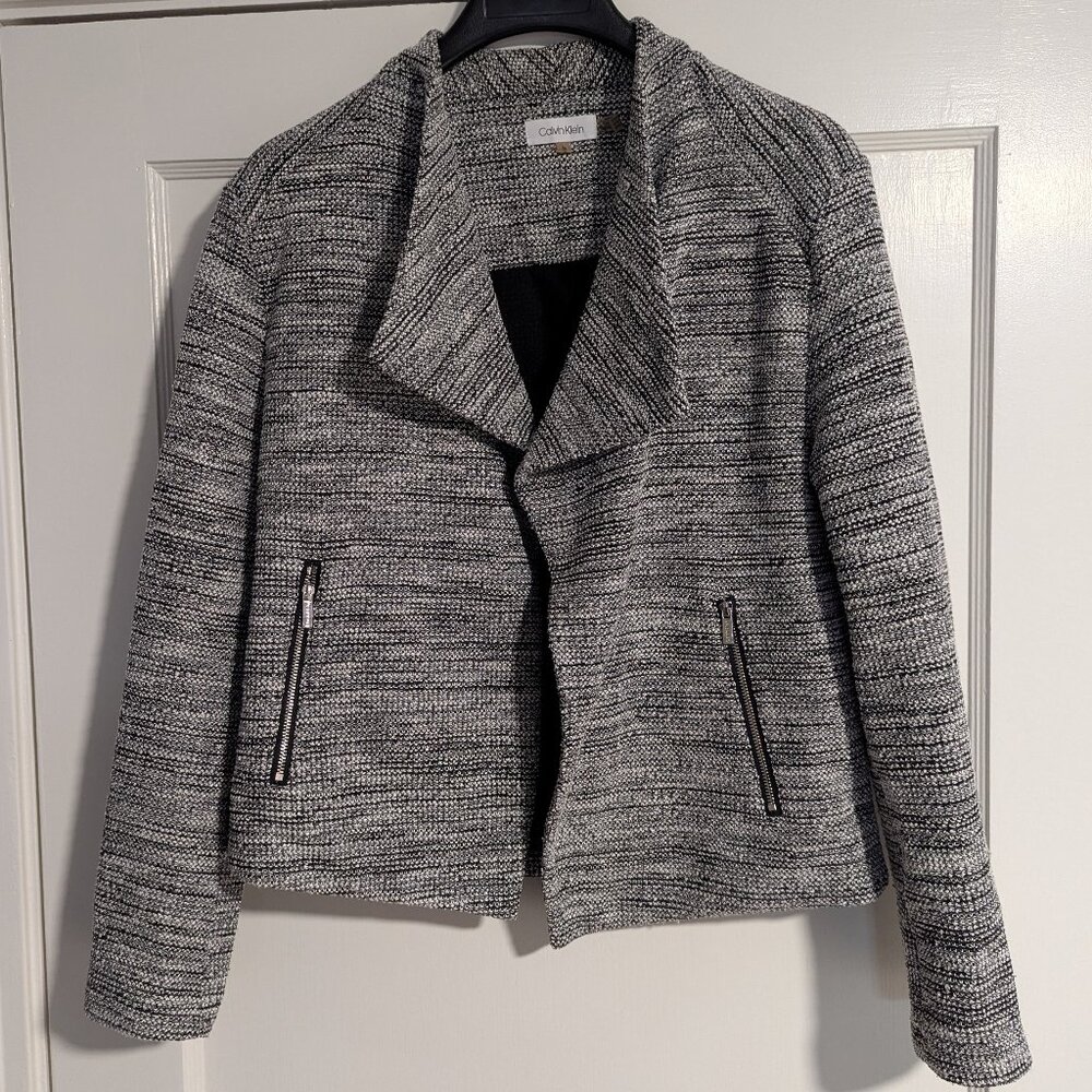 Calvin Klein Black & White, Poly/Cotton Blend Jacket, Size L